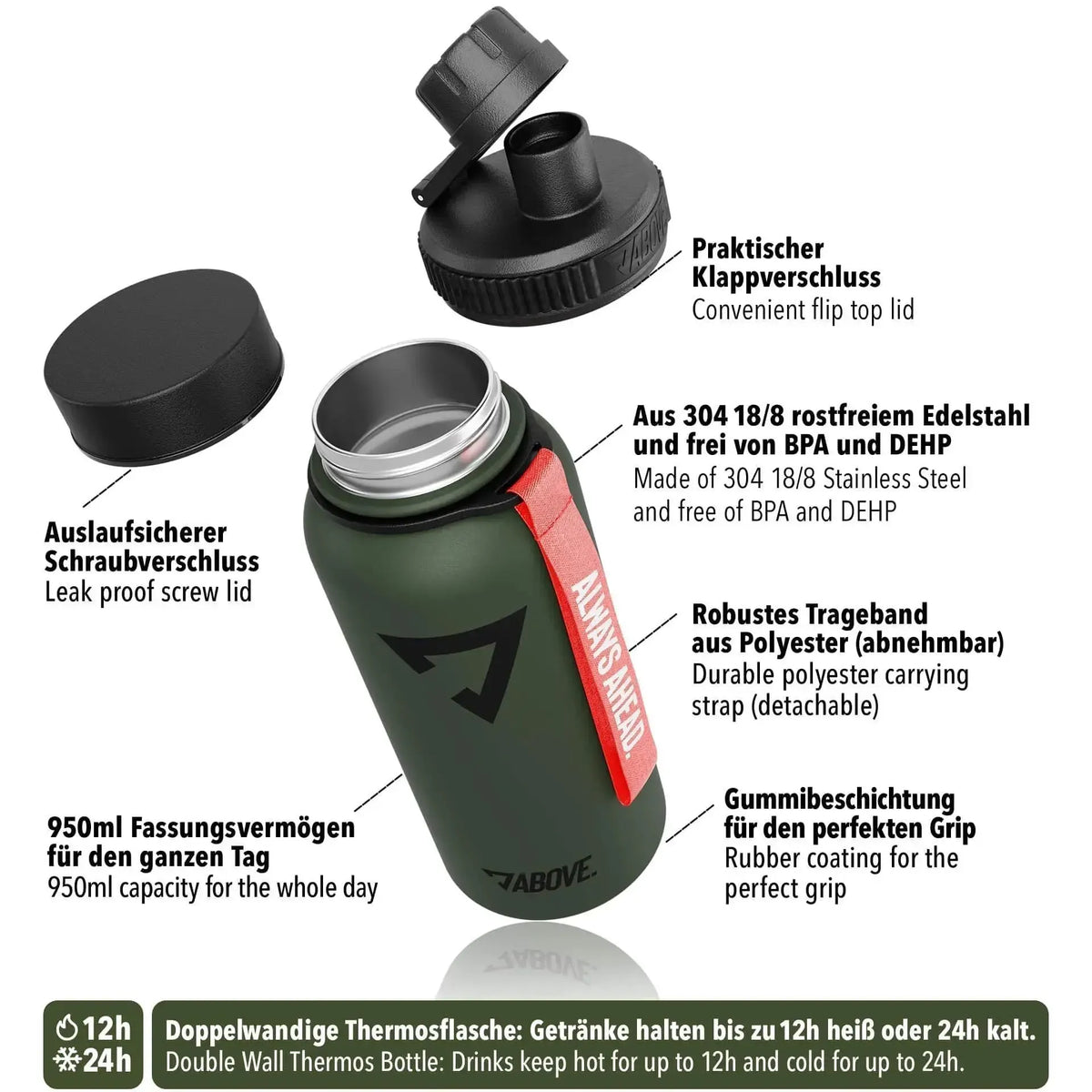 ABOVE. Gourde en acier inoxydable | 950ml (Thermo)