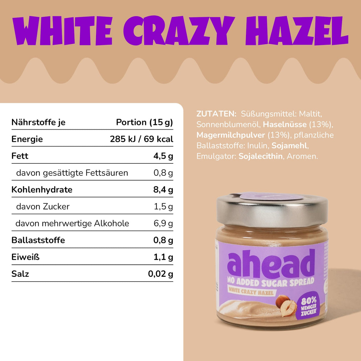 Ahead Crazy pâte à tartiner aux noix | 200g