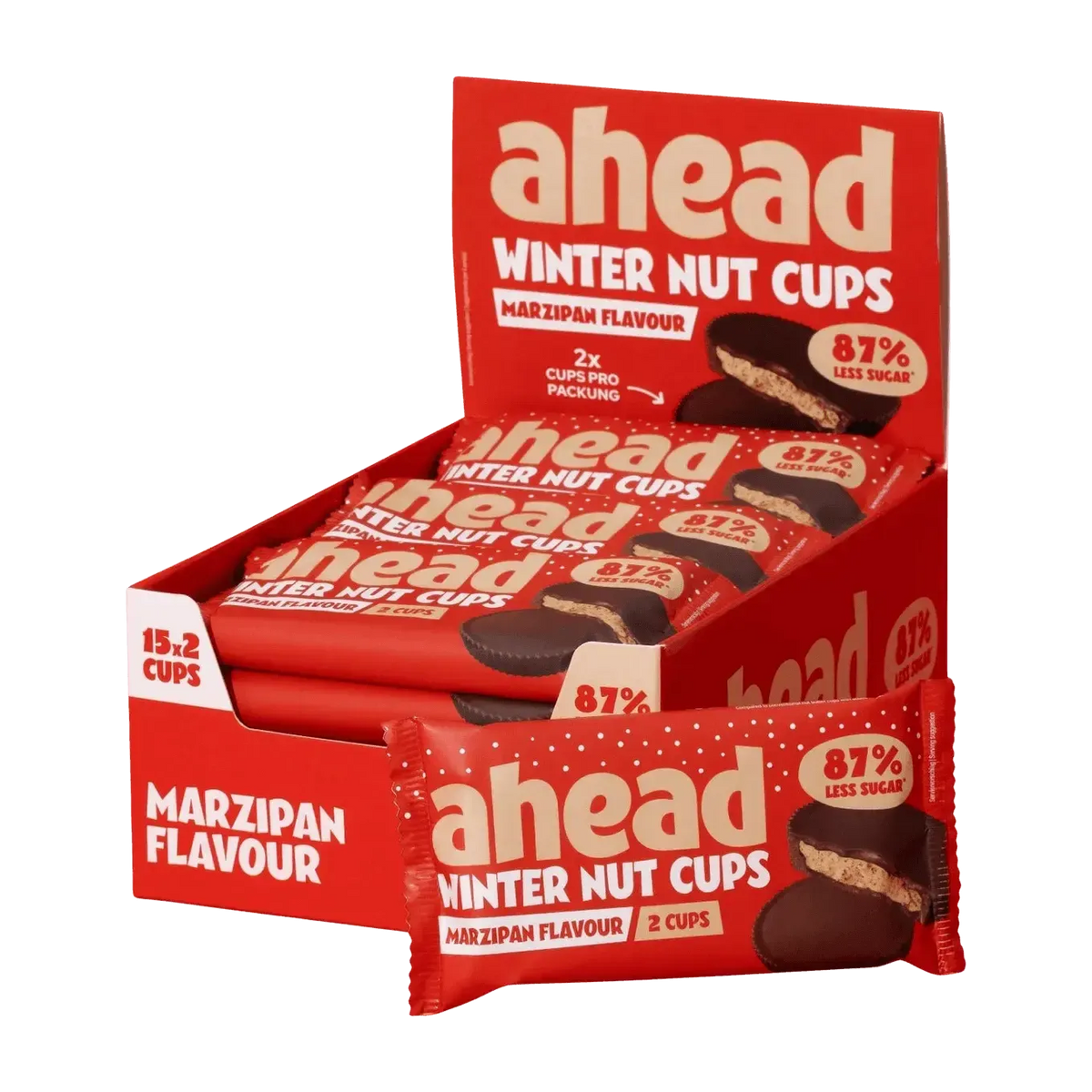 Ahead Cups | 2x17g 2 Cups Dark Chocolate Marzipan Nut Butter