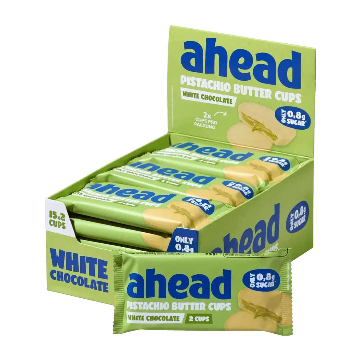 Ahead Cups | 2x17g 2 Cups White Chocolate Pistachio Butter