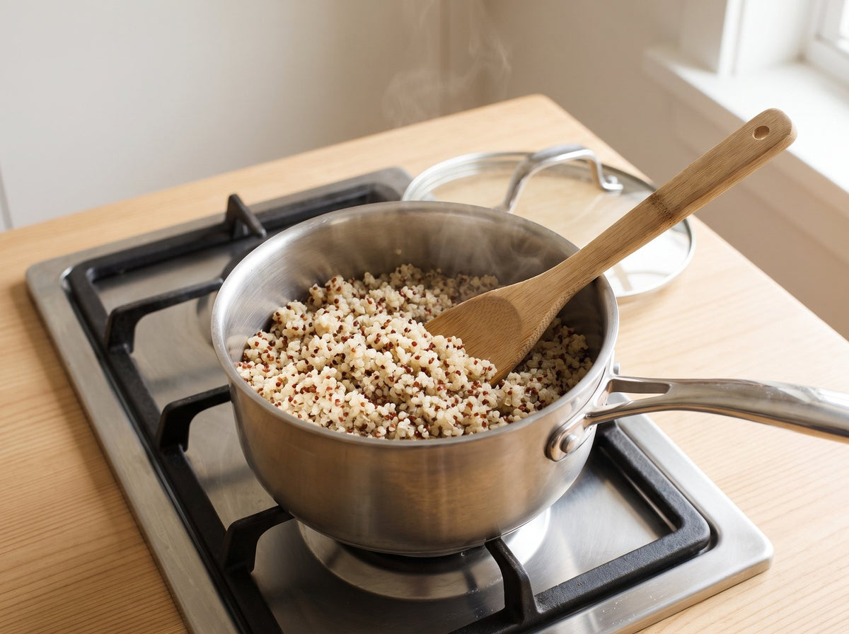 Rinse the quinoa thoroughly in a sieve, bring to the boil with...